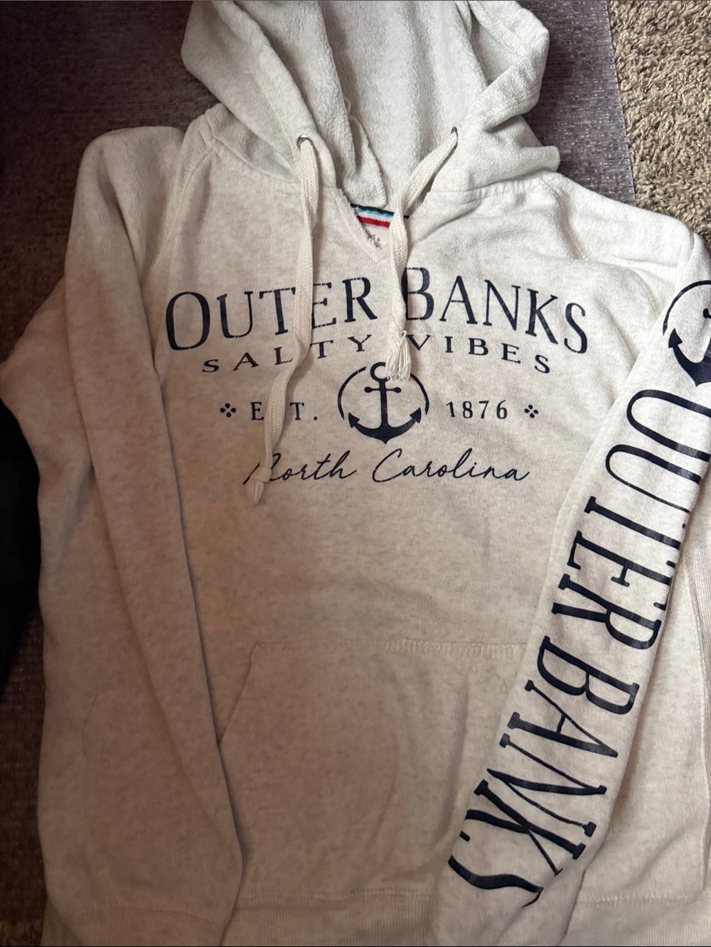 Outer Banks Salty Vibes Hooded Pullover Sweatshirt - Light Heather